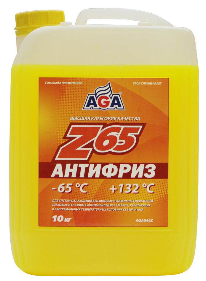 Антифриз AGA Z65 G12++, желтый, 10кг