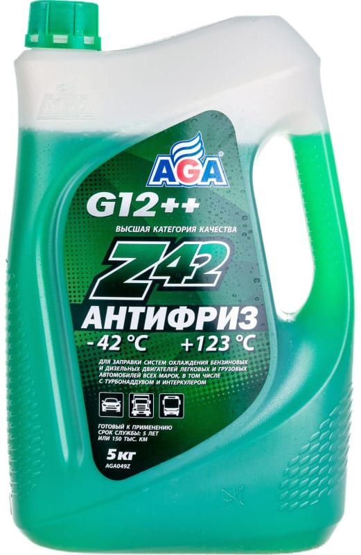 Антифриз AGA Z42 G12++ зеленый, 5кг