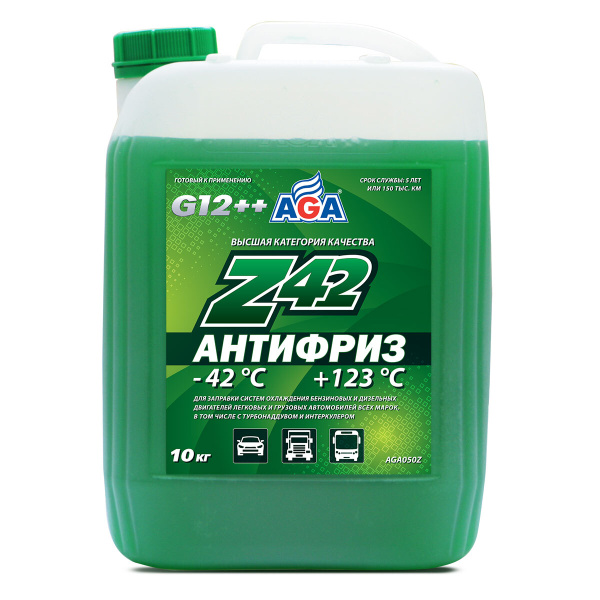 Антифриз AGA Z42 G12++ зеленый, 10кг