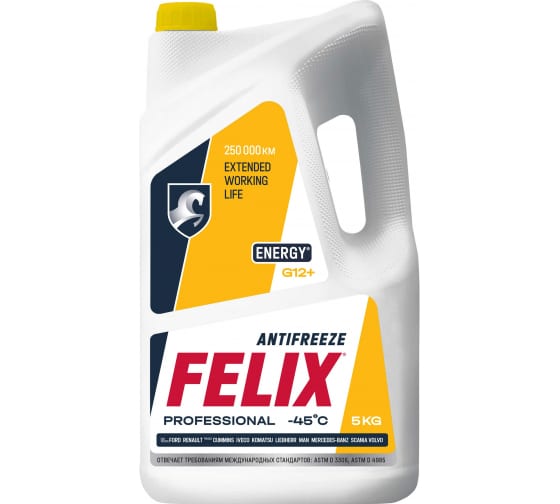 Антифриз Felix Energy G12+, желтый, 5кг