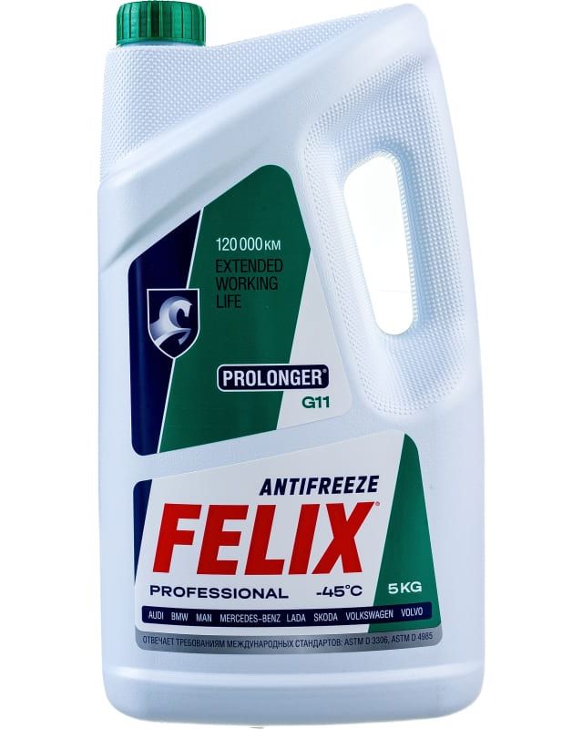 Антифриз Felix Prolonger G11, зеленый, 5кг