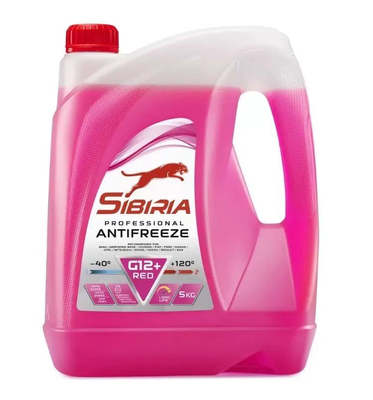 Антифриз SIBIRIA -40 G12+ красный, 10кг