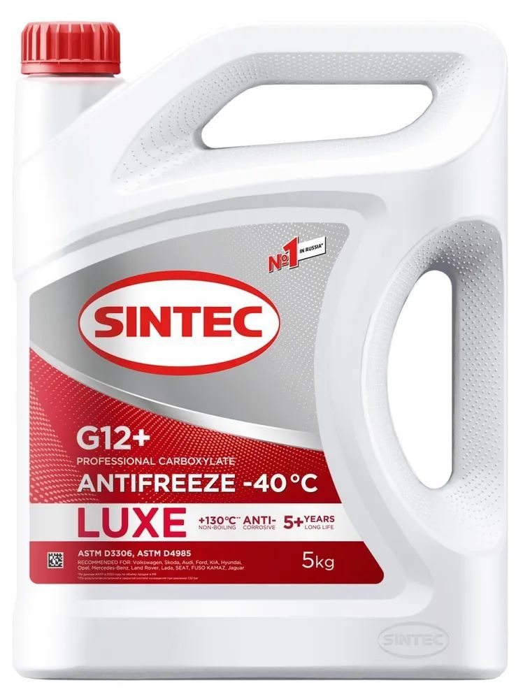Антифриз Sintec Luxe G12+ красный, 5кг