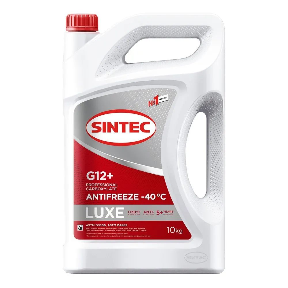 Антифриз Sintec Luxe G12+ красный, 10кг