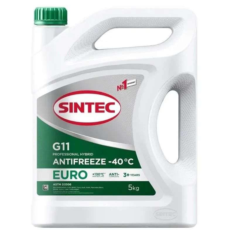 Антифриз Sintec EURO G11 зеленый, 5кг