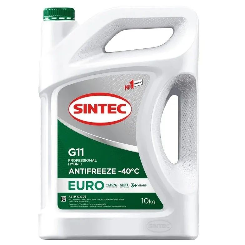 Антифриз Sintec EURO G11 зеленый, 10кг