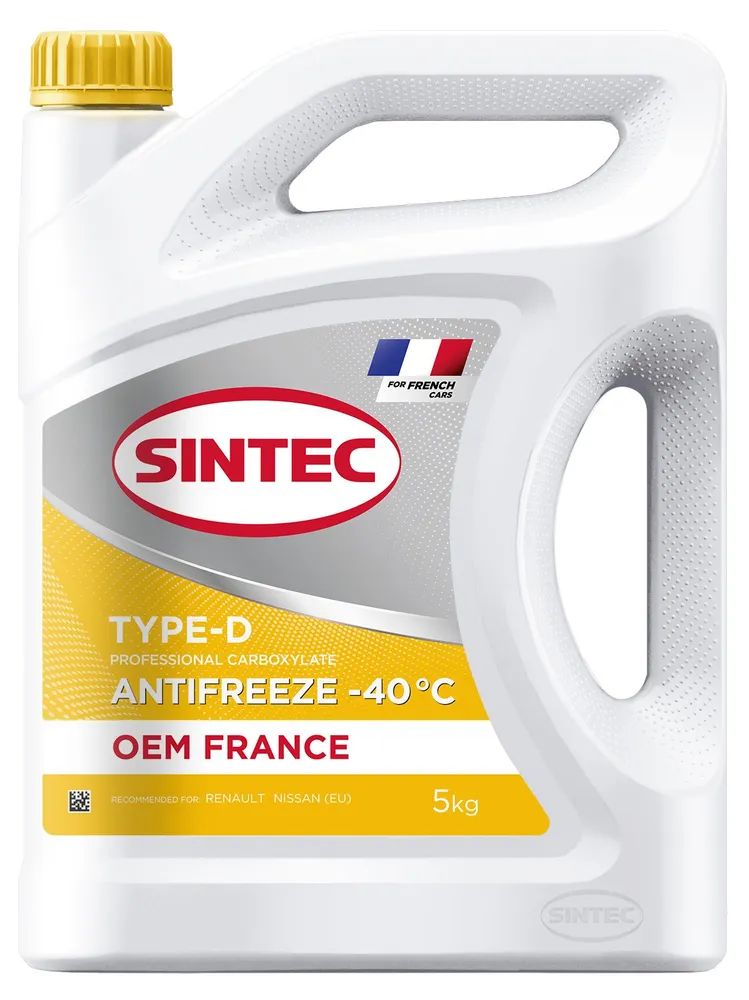 Антифриз Sintec OEM France Type-D, желтый, 5кг