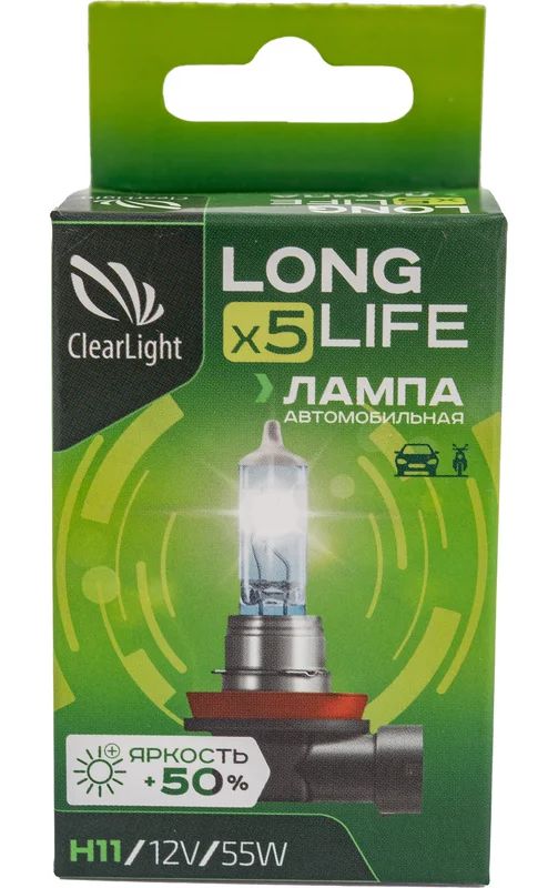 Лампа галогенная H11 55W 12V ClearLight MLH11LL