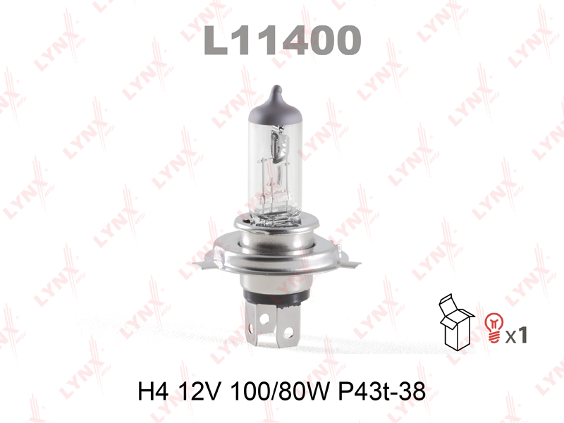 Лампа галогенная H4 100/80W 12V Lynx L11400