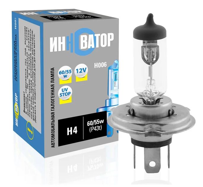 Лампа галогенная H4 12V 55W Инноватор H006