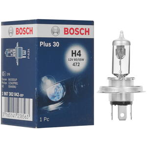 Лампа галогенная H4 60/55W 12V +30% Bosch 1987302042