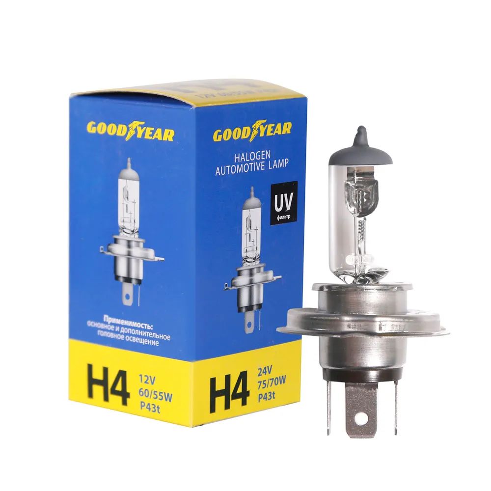 Лампа галогенная H4 60/55W 12V Goodyear GY014120