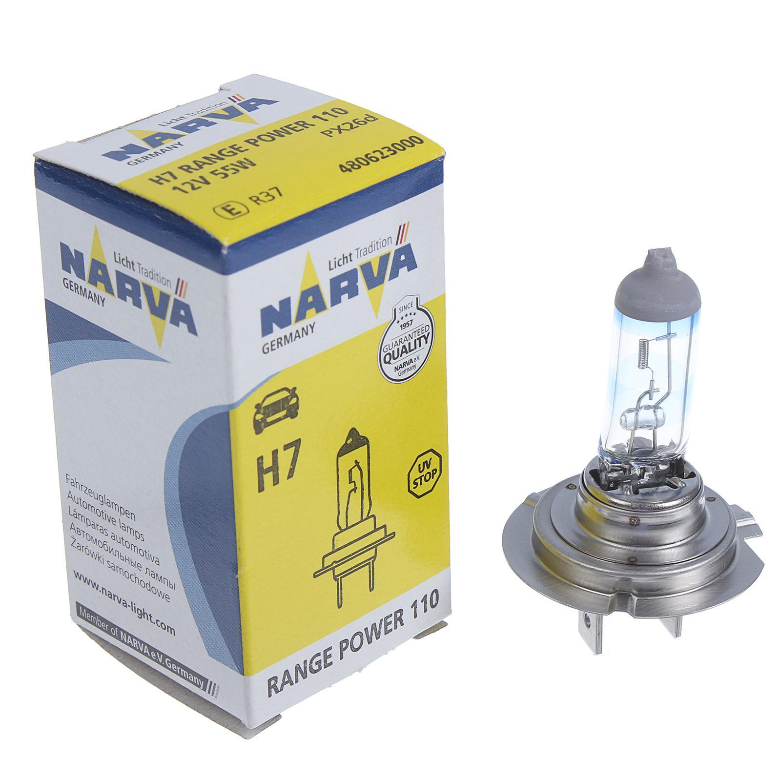 Лампа галогенная H7 55W 12V Narva Range Power +110%