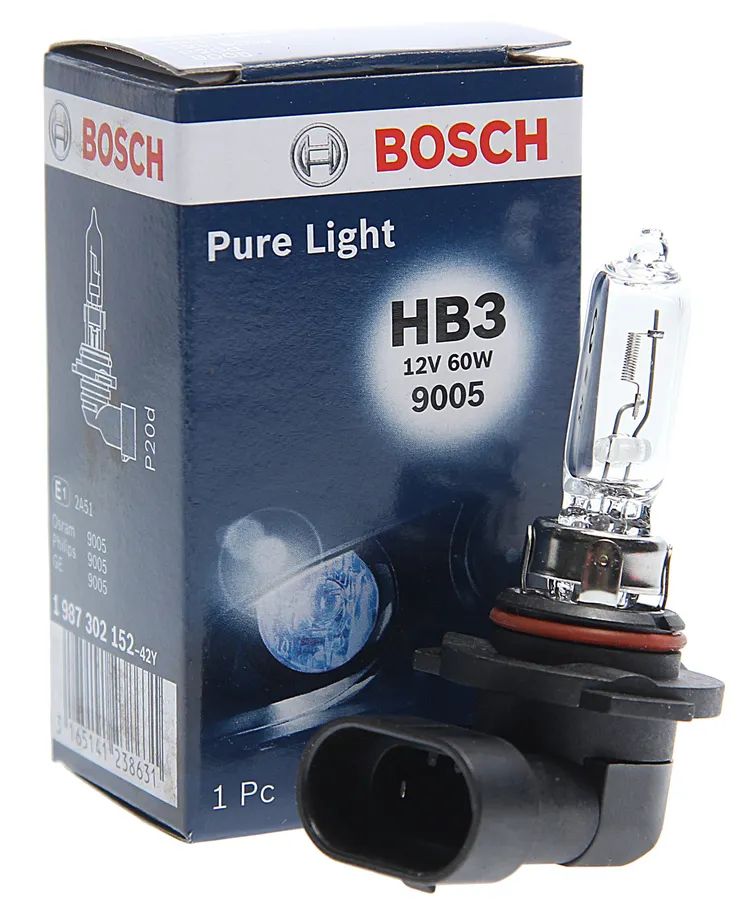 Лампа галогенная HB3 12V 60W BOSCH Pure Light
