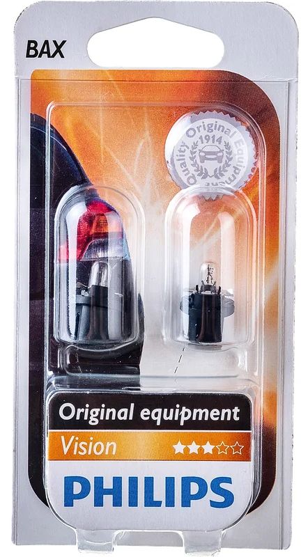 Лампа с патроном W1.2W 12V B8.5d Philips 12598B2, блистер 2шт