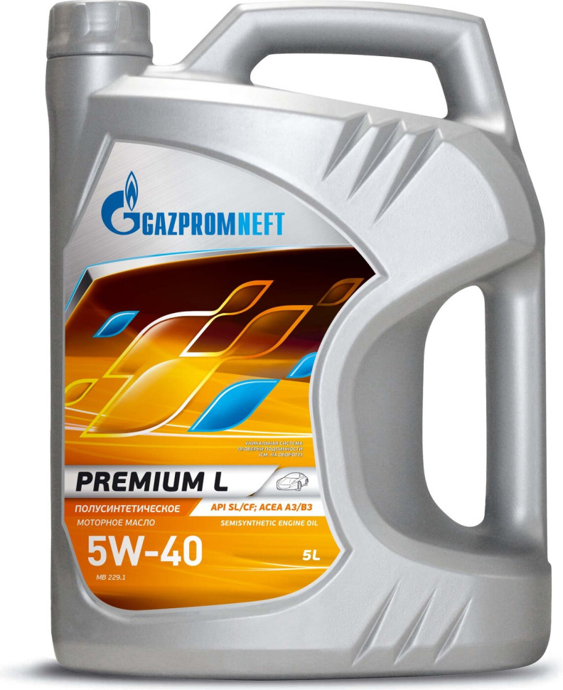 Масло моторное п/синт. Gazpromneft Premium L 5W40, 5л