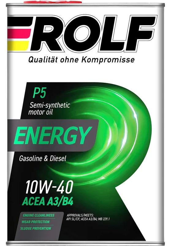 Масло моторное п/синт. Rolf Energy 10W40 A3/B4, 4л