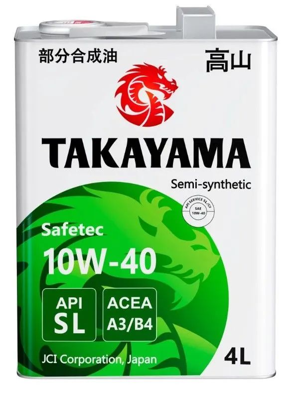 Масло моторное п/синт. Takayama Safetec 10W40 A3/B4, 4л