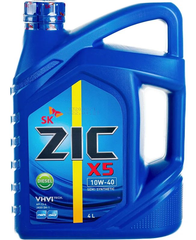 Масло моторное п/синт. ZIC X5 Diesel 10W40 API CI-4, 4л