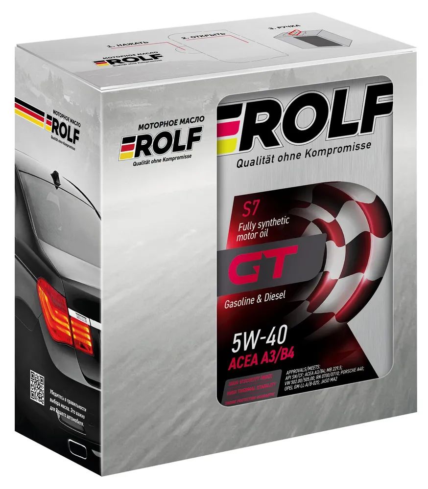 Масло моторное ROLF GT 5W40 A3/B4 SN/CF (акция 4л + 1л)