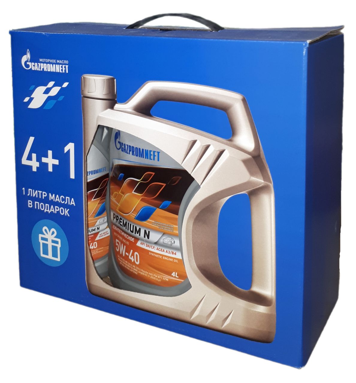 Масло моторное синт. Gazpromneft Premium N 5W40, (акция 4л + 1л)