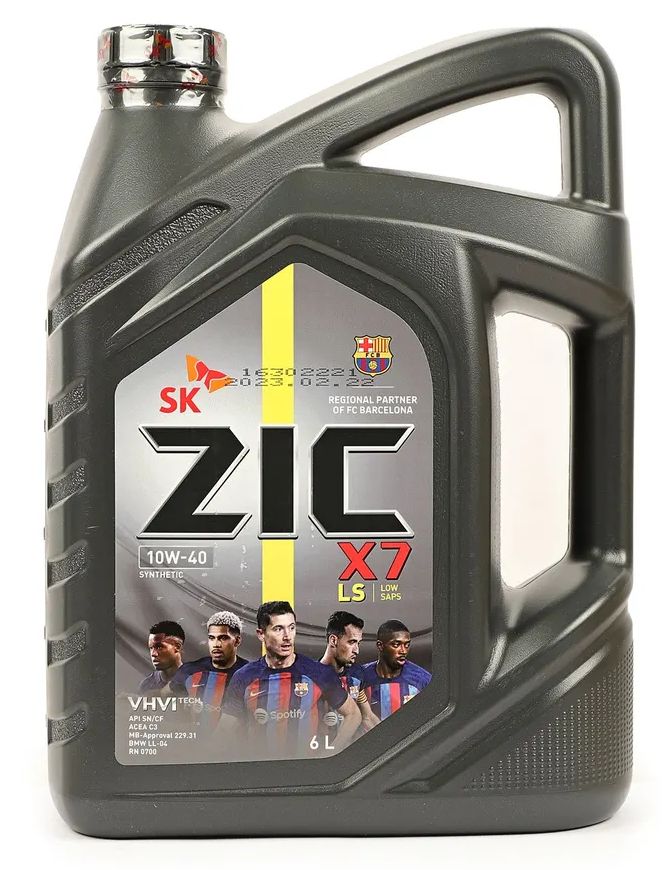 Масло моторное синт. ZIC X7 LS 10W40, 6л