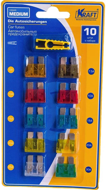 Набор предохранителей Medium Kraft KT870018, 10шт
